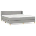 cadre de lit avec matelas Gris clair 180x200cm Tissu