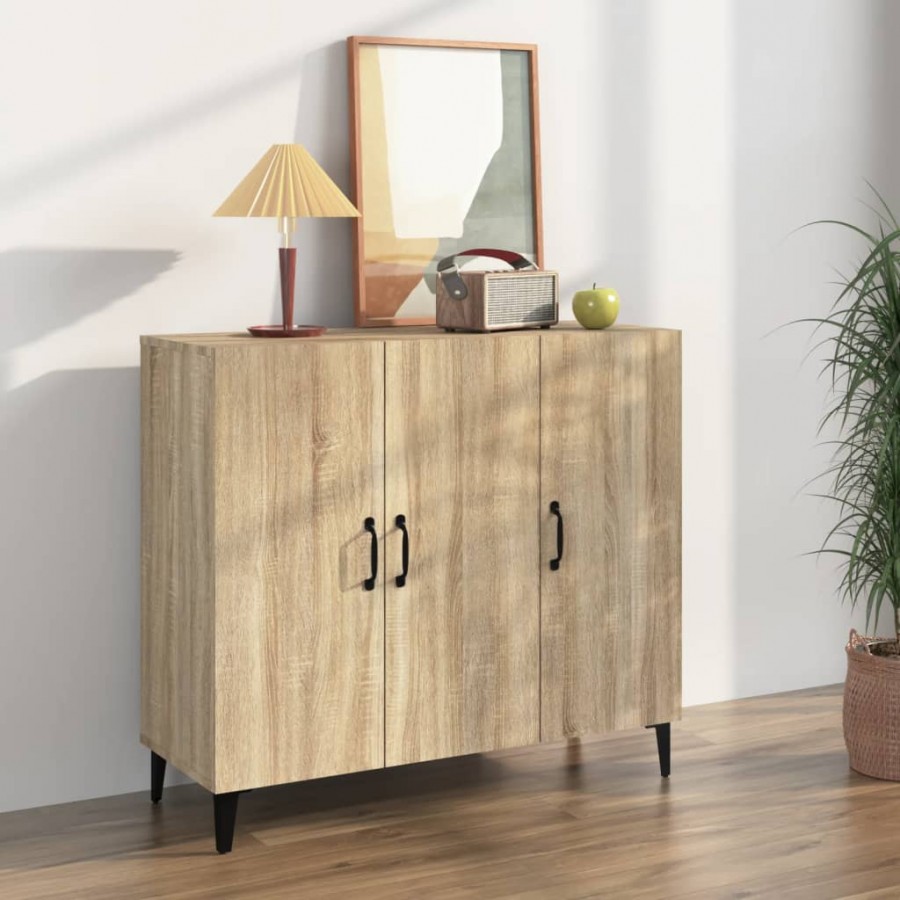 Buffet chêne sonoma 90x34x80 cm bois d'ingénierie