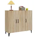 Buffet chêne sonoma 90x34x80 cm bois d'ingénierie