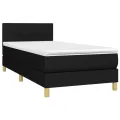 cadre de lit avec matelas et LED Noir 90x200cm Tissu