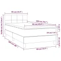 cadre de lit avec matelas et LED Noir 90x200cm Tissu