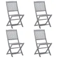 Chaises pliables d'extérieur 4 pcs Bois d'acacia solide