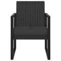 Salon de jardin 3 pcs avec coussins Noir Résine tressée
