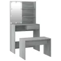 Ensemble de coiffeuse avec LED Sonoma gris Bois d'ingénierie