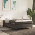 cadre de lit et matelas Gris foncé 140x190cm Velours