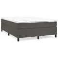 cadre de lit et matelas Gris foncé 140x190cm Velours