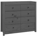Armoire latérale Gris 100x40x90 cm Bois de pin massif