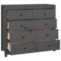 Armoire latérale Gris 100x40x90 cm Bois de pin massif