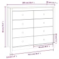 Armoire latérale Gris 100x40x90 cm Bois de pin massif