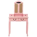 Ensemble de coiffeuse avec tabouret Rose 80x69x141 cm Paulownia
