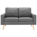 Ensemble de canapés 2 pcs Tissu Gris clair