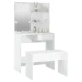 Ensemble de coiffeuse avec LED Blanc brillant Bois d'ingénierie