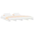 Lit de palette Blanc 120x190 cm Bois pin massif Petit Double