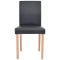 Table et chaises 7 pcs Cuir synthétique Chêne Noir
