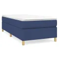 cadre de lit avec matelas Bleu 90x200 cm Tissu