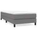 cadre de lit avec matelas Gris foncé 100x200cm Tissu