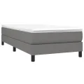 cadre de lit avec matelas Gris foncé 100x200cm Tissu