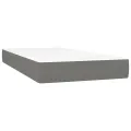 cadre de lit avec matelas Gris foncé 100x200cm Tissu