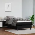 cadre de lit avec matelas Noir 100x200 cm Similicuir