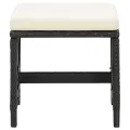 Jeu de chaise et tabouret de jardin 4 pcs Résine tressée Noir
