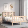 Cadre de lit avec tête de lit 140x190 cm bois massif
