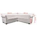 Canapé d'angle Chesterfield 5 plc Cuir artificiel Blanc