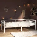 Cadre de lit Blanc Bois de pin massif 90x200 cm