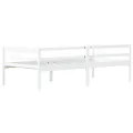 Cadre de lit Blanc Bois de pin massif 90x200 cm