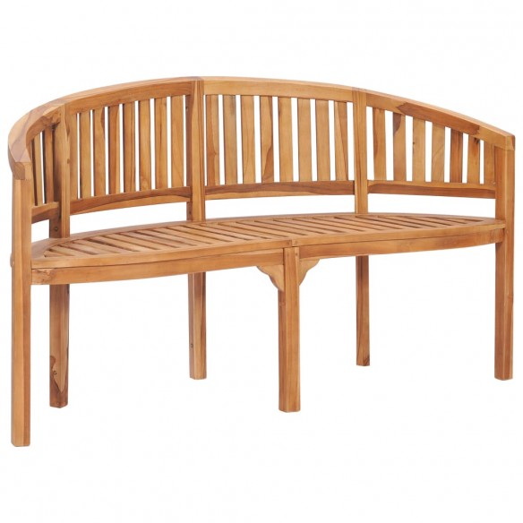 Banc de jardin en forme de banane 151 cm Teck solide