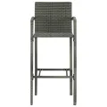 Tabourets de bar lot de 4 gris résine tressée