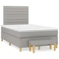 cadre de lit avec matelas Gris clair 120x200cm Tissu