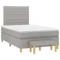 cadre de lit avec matelas Gris clair 120x200cm Tissu