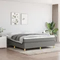 cadre de lit avec matelas Gris foncé 180x200cm Tissu