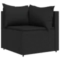 Canapés d'angle de jardin et coussins 2pcs Noir Résine tressée