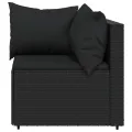 Canapés d'angle de jardin et coussins 2pcs Noir Résine tressée