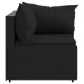 Canapés d'angle de jardin et coussins 2pcs Noir Résine tressée