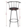 Tabourets de bar lot de 2 noir similicuir