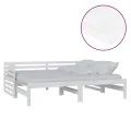 Lit coulissant 2x(90x200) cm Blanc Bois de pin massif