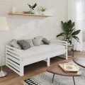 Lit coulissant 2x(90x200) cm Blanc Bois de pin massif