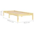 Cadre de lit bois massif 90x190 cm simple