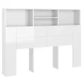 Armoire de tête de lit Blanc brillant 140x19x103,5 cm