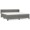 cadre de lit avec matelas Gris foncé 200x200cm Tissu
