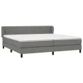 cadre de lit avec matelas Gris foncé 200x200cm Tissu