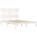 Cadre de lit Blanc Bois massif 140x190 cm