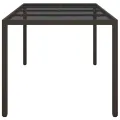 Table de jardin Marron 190x90x75 cm Verre trempé/résine tressée