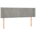 Tête de lit avec oreilles Gris clair 147x16x78/88 cm Velours
