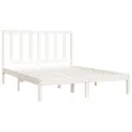 Cadre de lit Blanc Bois de pin massif 140x190 cm