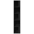 Armoire d'angle Noir 33x33x164,5 cm Aggloméré