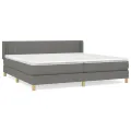 cadre de lit avec matelas Gris foncé 200x200cm Tissu