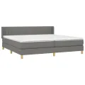 cadre de lit avec matelas Gris foncé 200x200cm Tissu